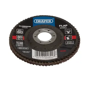 Draper  Aluminium Oxide Flap Disc, 115 x 22.23mm, 60 Grit 82360