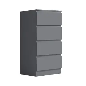 4 Drawer Chest Of Drawers Dark Grey Bedroom Furniture