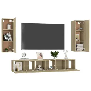 Berkfield 5 Piece TV Cabinet Set Sonoma Oak Engineered Wood