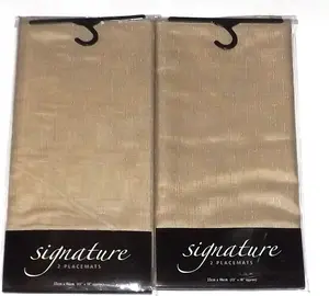 Set Of 4 Latte Polyester Placemats Dining Table Mats Wedding Hotel Linen Dinner Party