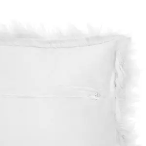 Set of 2 Cushions LUBHA Faux Fur 42 x 42 cm Solid White