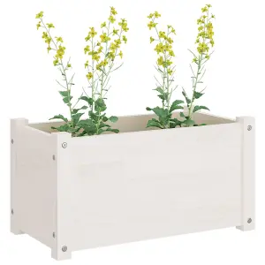 Berkfield Garden Planters 2 pcs White 60x31x31 cm Solid Pinewood