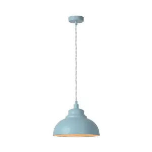 Lucide Isla Modern Pendant Light 29cm - 1xE14 - Pastel Blue