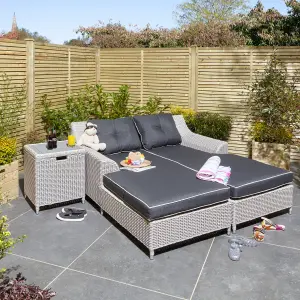 Rowlinson Prestbury Twin Sun Lounger Putty Grey