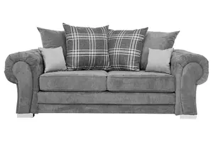 Verona 3 Seater Sofa Chenille Fabric Grey