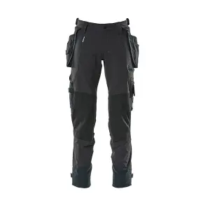 Mascot Advanced Trousers with Holster Pockets and Stretch - Dark Navy Blue   (33.5) (Leg Length - Regular)