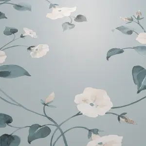 Erismann Abode Laura Floral Flowers Leaves Wallpaper Duck Egg 05549-43