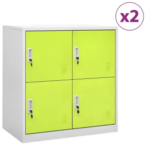 Berkfield Locker Cabinets 2 pcs Light Grey and Green 90x45x92.5 cm Steel