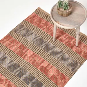 Homescapes Multicolour Geometric Patterned Jute Rug, 90 x 150 cm