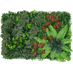 Artificial Green Grass Panel Backdrop, 60cm x 40cm, With Barries Flowers