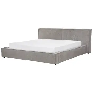 Fabric EU Super King Size Bed Grey LINARDS