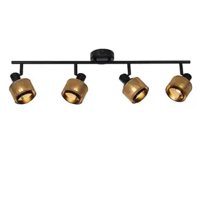 Lucide Rafa Classic Ceiling Spotlight Bar - 4xE14 - Black