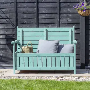 Outdoor Garden Storage Bench - Green