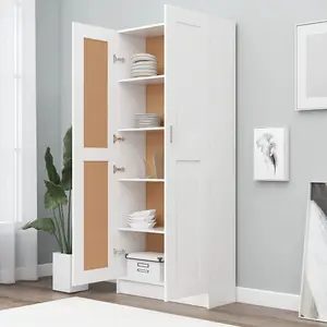 Berkfield Book Cabinet White 82.5x30.5x185.5 cm Engineered Wood