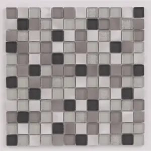 Tramonti Silver Square Glitter 300mm x 300mm Glass & Metal Mosaic Tile Sheet (Coverage of 0.09m2 Per Sheet)