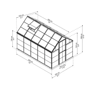 Palram - Canopia Mythos Green 6X10 Greenhouse