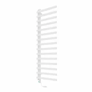 Rinse Bathrooms Minimalist 1600x600mm 800W Electric Thermostatic Bathroom Heated Towel Rail Radiator with Timer White