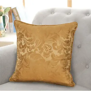 Algonac Damask Square Throw Cushion Gold