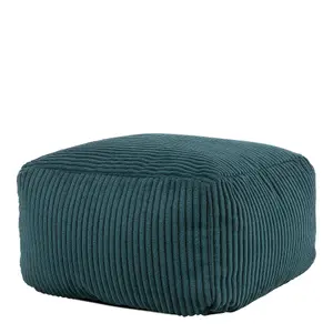 icon Theo Corduroy Bean Bag Pouffe Teal Green Footstool Bean Bags