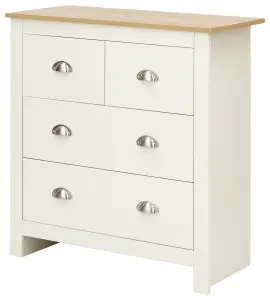 GFW Lancaster 2+2 Drawer Chest Cream