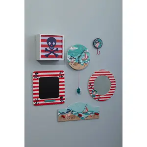 Interiors by Premier Bright Pirate Mirror, Cheerful Child Bedroom Mirror, Versatile Colourful Round Pirate Mirror For Washroom