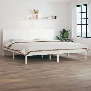 Berkfield Bed Frame White Solid Wood Pine 200x200 cm