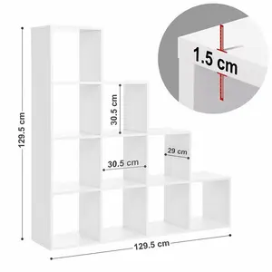 Northville Bookcase White / 129.5" H x 129.5" W x 29" D