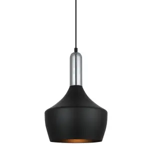 Luminosa Modern Hanging Pendant Black 1 Light , E27