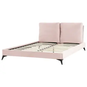 Velvet EU King Size Bed Pink MELLE