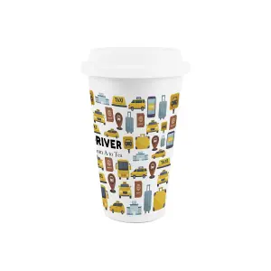 Taxi Driver Ceramic Travel Mug - Humorous Novelty Tradies Gifts/Presents - Double-Walled Insulated Hot/Cold Drinks Flask Cup