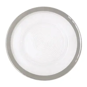 Maison by Premier Ida 33cm Embossed Charger Plate With Silver Rim