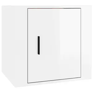 Berkfield Bedside Cabinet High Gloss White 50x39x47 cm