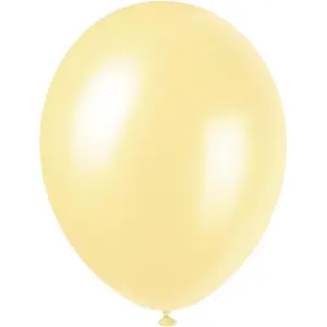 Unique Party Latex Pearlised Balloons (Pack of 8) Yellow (One Size)