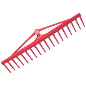 Plastic Garden Rake for Hay, Leaves, Lawn, 63 cm / 25 in with 18 Tins, Ideal Gardening Tool (No Handle)