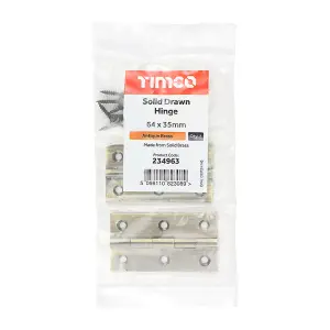 TIMCO Solid Drawn Brass Hinges Antique Brass - 64 x 35