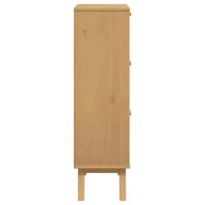 Shoe Cabinet OLDEN White and Brown 55x35x120cm Solid Wood Pine