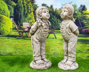 Large Boy and Girl 'Young Love' Garden Ornament