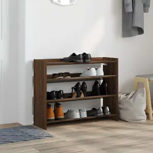 Berkfield Shoe Rack Brown Oak 80x25x61.5 cm Engineered Wood