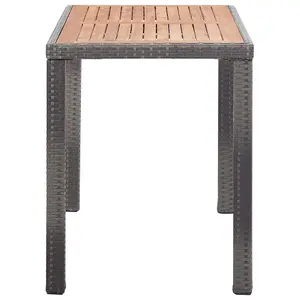 Berkfield Garden Table Anthracite and Brown 123x60x74 cm Solid Acacia Wood