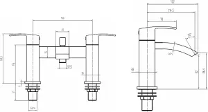 Contemporary Bath Shower Mixer Tap with Shower Kit - Matt Black