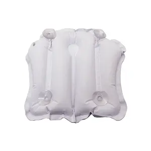 Inflatable Bath Cushion with Suction Cups - Neck and Shoulder Support -  White