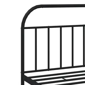 Berkfield Metal Bed Frame with Headboard and Footboard Black 200x200 cm