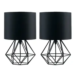 Butera 40Cm Table Lamp Set (Set of 2) Black / No