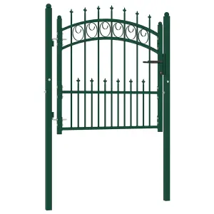 Berkfield Fence Gate with Spikes Steel 100x100 cm Green