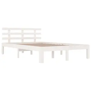 Berkfield Bed Frame White Solid Wood 120x200 cm