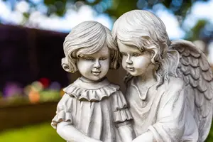 Angel & Girl Stone Effect Ornament