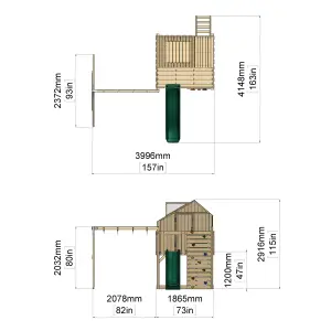 PolarPlay Kids Climbing Tower & Playhouse with Swing and Slide - Swing Saga Sage