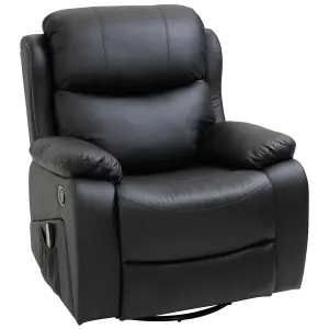 HOMCOM Massage Recliner Chair Manual Reclining Chair with Footrest Remote Black