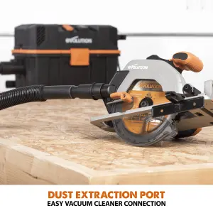 Evolution Cordless R165CCS-Li 165mm Circular Saw 18v Li-Ion EXT Inc Multi-Material Blade