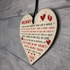 Red Ocean Mothers Day Gift For New Mummy Wooden Heart Mummy To Be Gift Special Keepsake Plaque